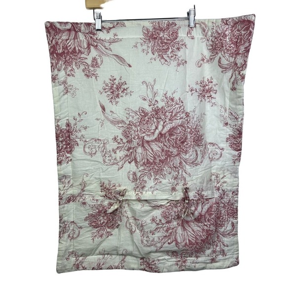 Melange Home Red Toile Embroidered Vintage French Inspired Cotton Pillow 1 Sham - Picture 3 of 10